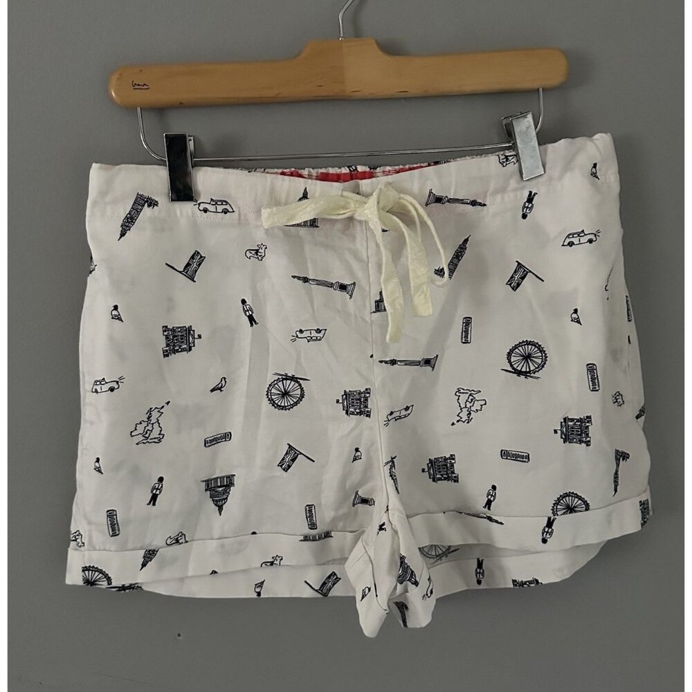 Boden London Pajama Shorts 100 Percent Cotton Pull On With Tie‎ Front - Size 8